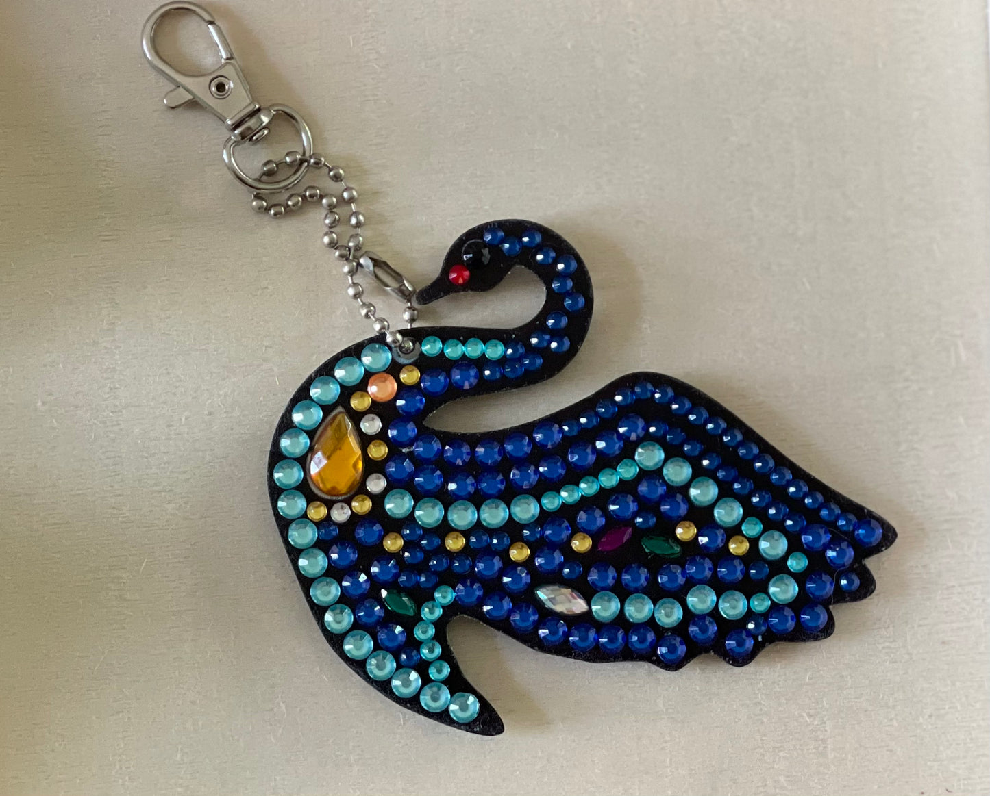 Dark Blue Swan Keychain